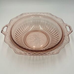 Mayfair Open Rose Depression Glass Serving Bowl